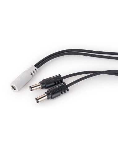 RockBoard Power Ace Current Doubler Y Cable, 2 x 2.1 x 5.5 mm barrel plug to 2.1 x 5.5 mm barrel socket