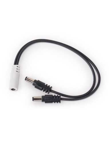 RockBoard Power Ace Current Doubler Y Cable, 2 x 2.1 x 5.5 mm barrel plug to 2.1 x 5.5 mm barrel socket