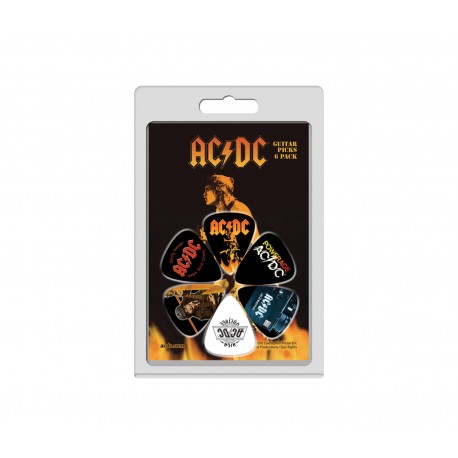 6 Pack AC/DC Official Celluloid Guitar Picks