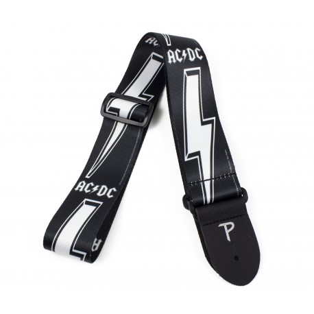 Perri's Leathers ACDC White Logo Polyester Guitar Strap