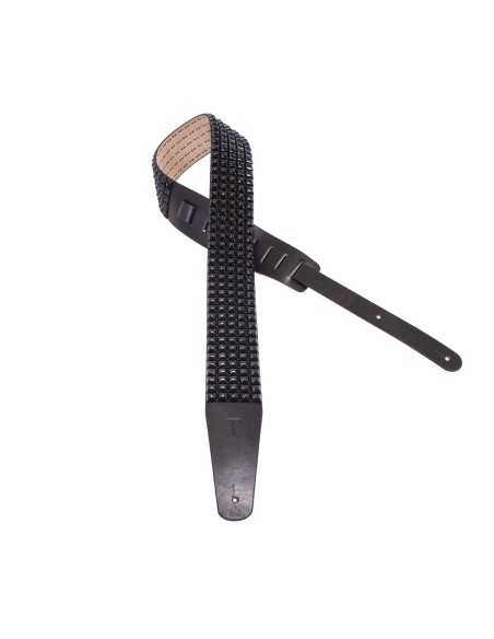 Perri's Leathers Black Studded Leather Guitar Strap