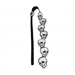 Perri's Leathers White and Black Leather Skulls Cut Out Guitar Strap