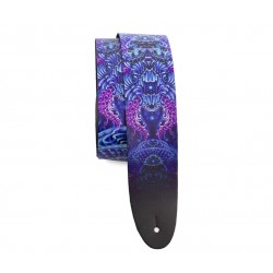 Perri's Leathers David Bollt “Electric Deep” Printed Leather Guitar Strap