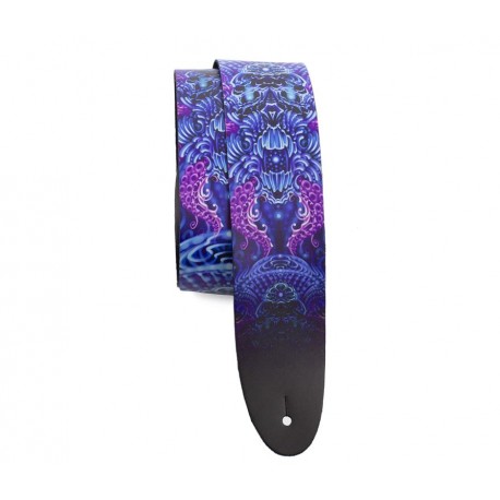 Perri's Leathers David Bollt “Electric Deep” Printed Leather Guitar Strap