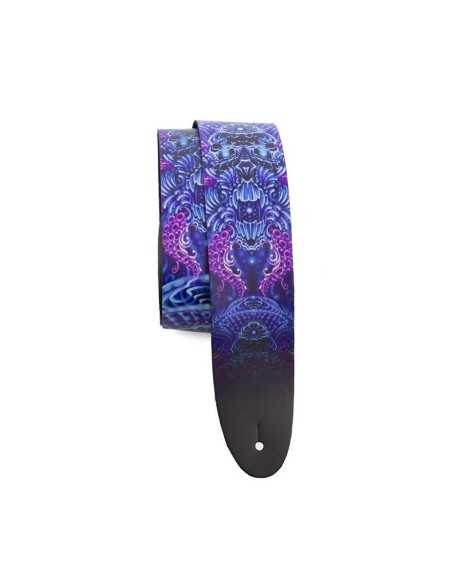 Perri's Leathers David Bollt “Electric Deep” Printed Leather Guitar Strap