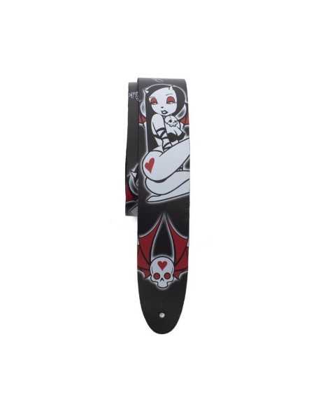 Perri's Leathers David Bollt Printed Leather Guitar Strap