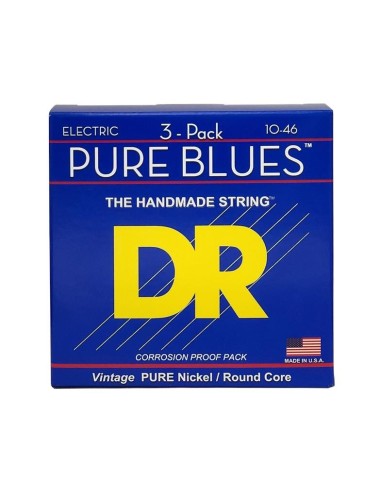 DR Strings Pure Blues PHR10 Medium 3-Pack