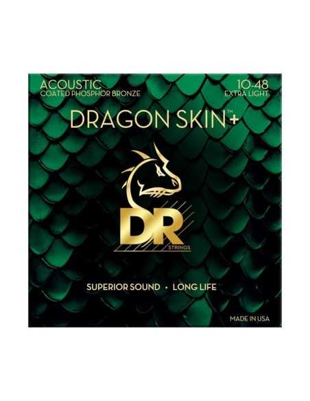 DR Dragon Skin+ Phosphor Bronze Acoustic Guitar Strings 10-48