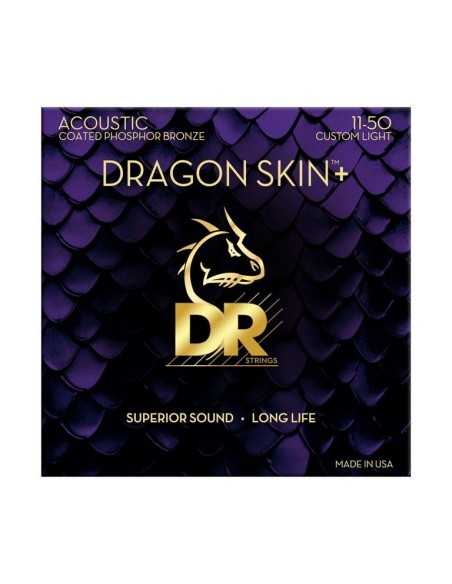 DR Dragon Skin+ Phosphor Bronze Acoustic Guitar Strings 11-50