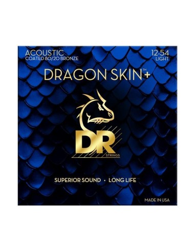 DR Dragon Skin+ 80/20 Acoustic Guitar Strings 12-54