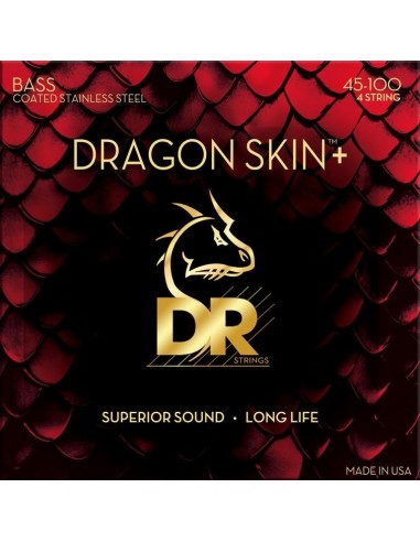 DR Dragon Skin+ Stainless Steel Bass Strings 45-100