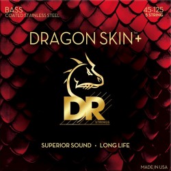 DR Dragon Skin+ Stainless Steel 5-String Bass Strings 45-125