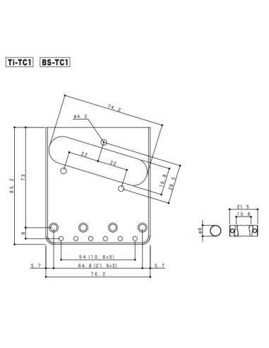 Gotoh BS-TC1-RLC Aged Chrome Guitar bridge