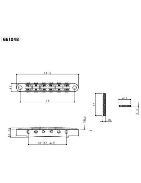 Gotoh GE104B-RLC Aged Nickel Guitar bridge