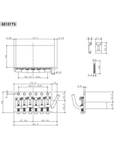 Gotoh GE101TS-RLC Aged Chrome Tremolo unit