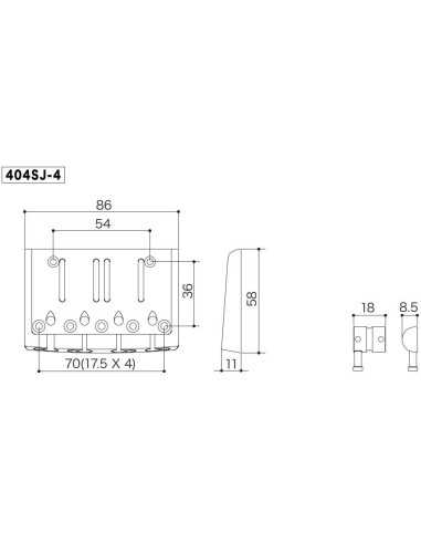 Gotoh 404SJ-4 Chrome Bass bridge