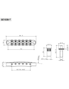 Gotoh GE103B-T Black Guitar bridge 2