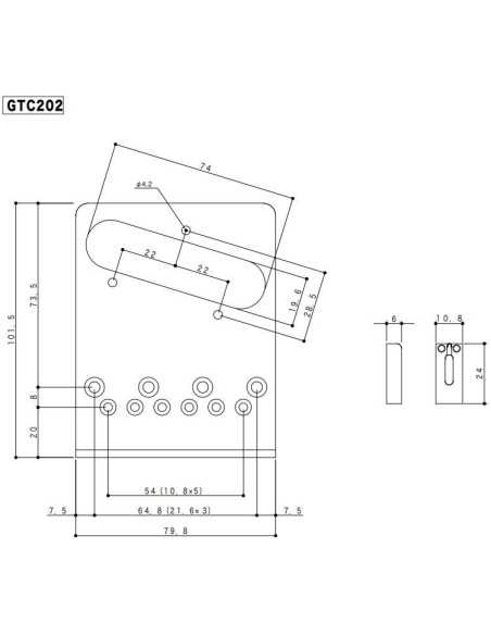 Gotoh GTC202 Chrome Guitar bridge
