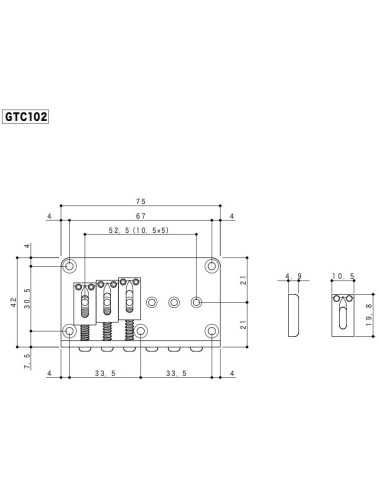 Gotoh GTC102 Chrome Guitar bridge