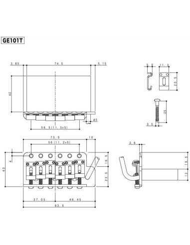 Gotoh GE101T Chrome Tremolo unit