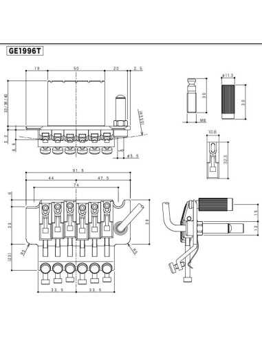 Gotoh GE1996T-40 Chrome Locking tremolo unit