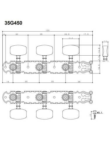 Gotoh 35G450 Nickel Classic machine heads