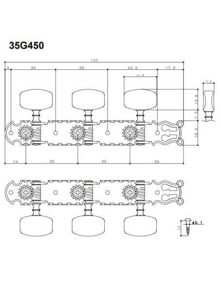 Gotoh 35G450 Nickel Classic machine heads