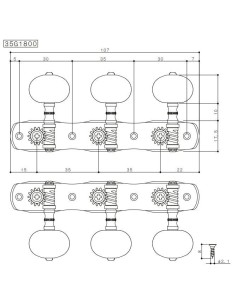 Gotoh 35G1800-2M Solid Brass Classic machine heads 2