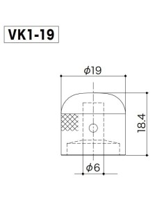 Gotoh VK1-19-RLC Aged Chrome Dome knob 2