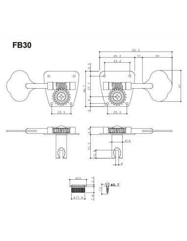 Gotoh FB30L Aged Nickel Machine heads