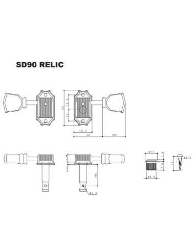 Gotoh SD90-SL-RLC Aged Nickel Machine heads