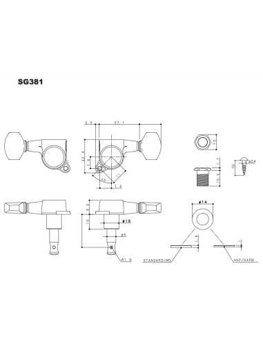Gotoh SG381-07-MGT Cosmo Black Machine heads