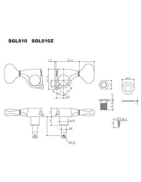 Gotoh SGL510Z-L5 Gold Machine heads