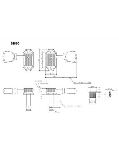 Gotoh SD90-SL-MG Nickel Machine heads