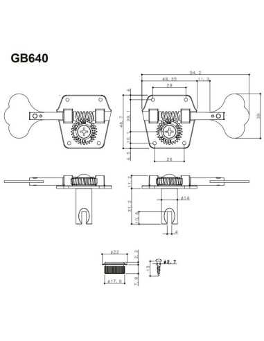 Gotoh GB640L Gold Machine heads