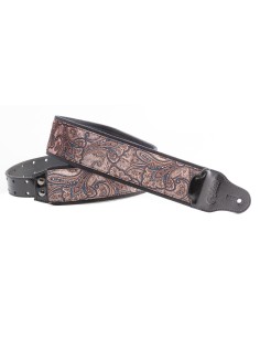 RightOn Straps Paisley Velvet-70 Brown Wide Guitar Strap