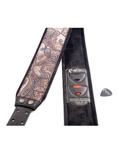 RightOn Straps Paisley Velvet-70 Brown Wide Guitar Strap 2