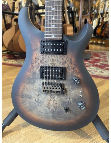 PRS SE Exotic Custom 24-08 Poplar Burl Charcoal Cherry Midnight Burst