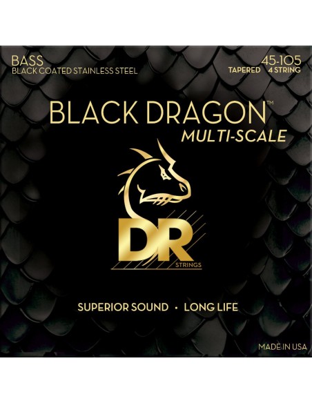 DR Strings Black Dragon MultiScale 4-String 45-105