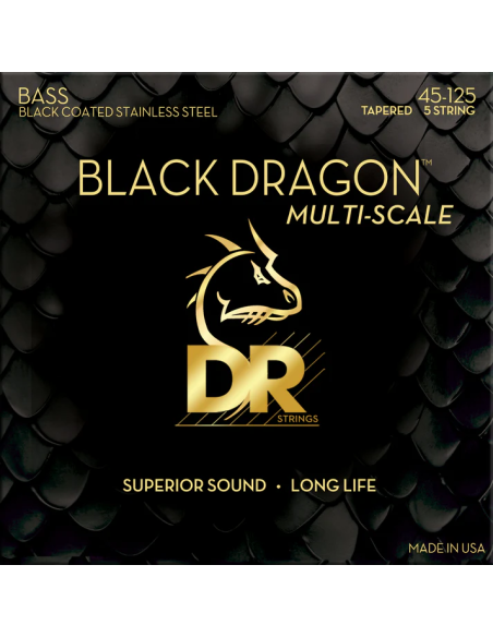 DR Strings Black Dragon MultiScale 5-String 45-125