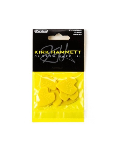 Dunlop Kirk Hammett Yellow Sparkle Jazz III 6-Pack