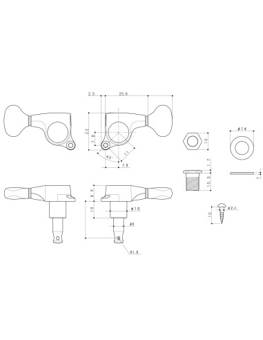 Gotoh SGS510Z-S5R-MG Black Machine heads