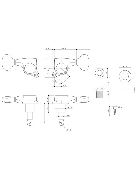 Gotoh SGS510Z-S5R-MG Black Machine heads