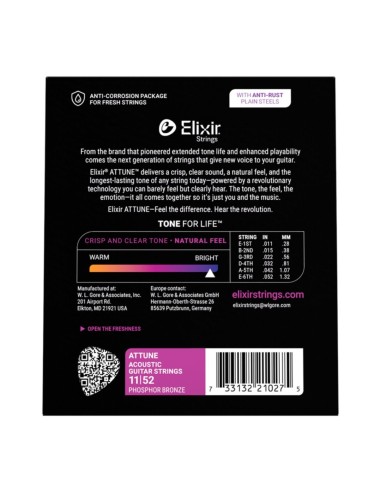 Elixir Attune Acoustic Strings 11-52