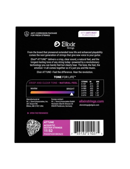 Elixir Attune Acoustic Strings 11-52