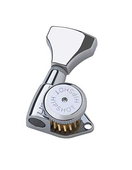 Hipshot Grip-Lock Open Guitar Tuning Machines - Bass Side (Left) - Chrome
