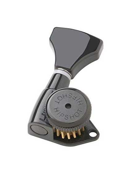 Hipshot Grip-Lock Open Guitar Tuning Machines - Bass Side (Left) - Black