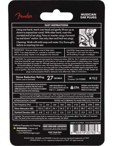 Fender Musician Series Ear Plugs Black