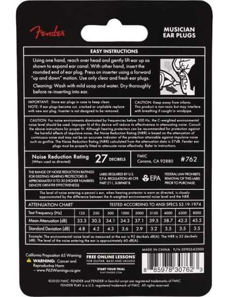 Fender Musician Series Ear Plugs Black