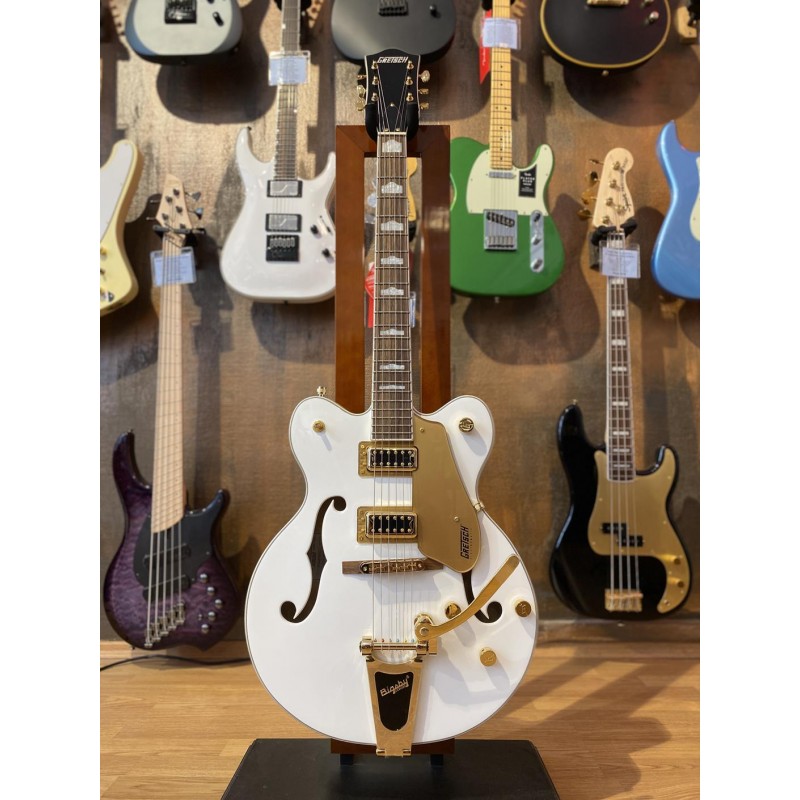 Gretsch Guitars G5422TG Electromatic Classic Hollowbody Double-Cut With  Bigsby and Gold Hardware Electric Guitar Snow Crest White